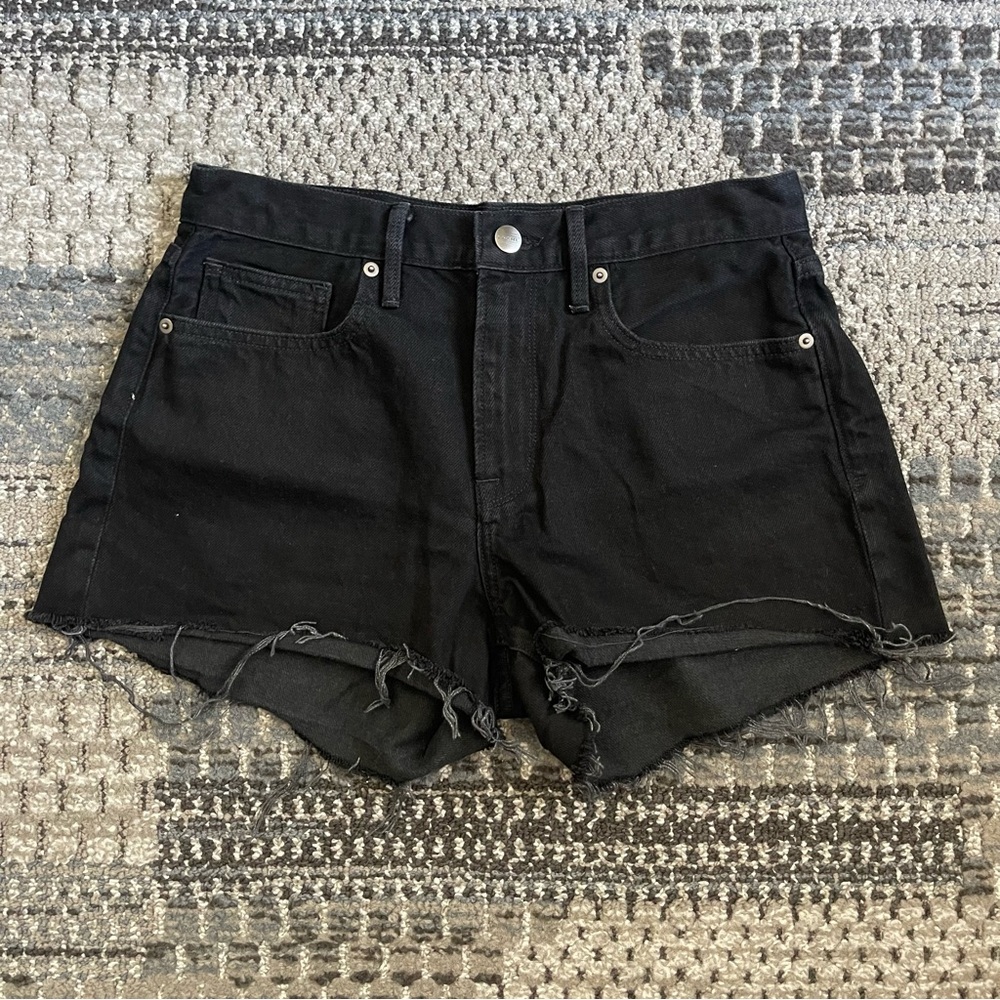Frame Denim Ladies High Rise Distressed Jean Shorts in Black, Waist Size 27